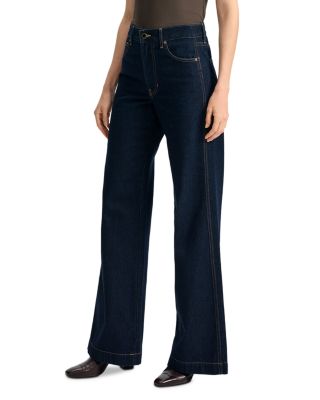 Kasey Mid Rise Wide Leg Jeans in Indigo Rinse