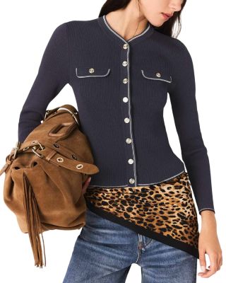 Ribbed Knit Cardigan Sweater