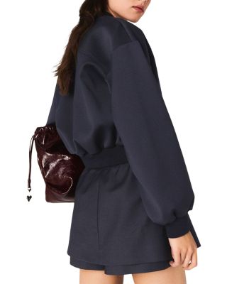 Zipped Mixed Wool Bomber Jacket