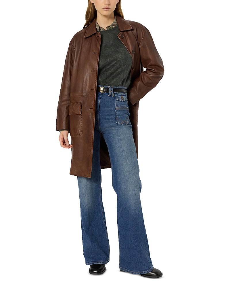 Gerard Darel Madyson Leather Jacket In Brown