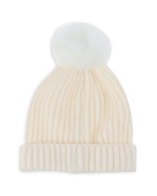 Girls' Fuzzy Rib Knit Beanie With Faux Pearls & Gloves Set - Little Kid, Big Kid