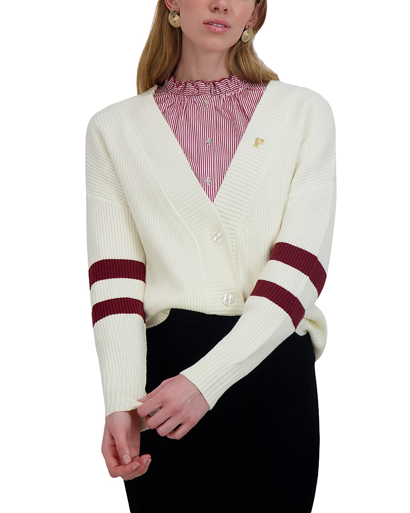 Point Chunky Knit Oversized Sweater In White