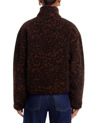 Sun Sherpa Zip Up Leopard Jacket