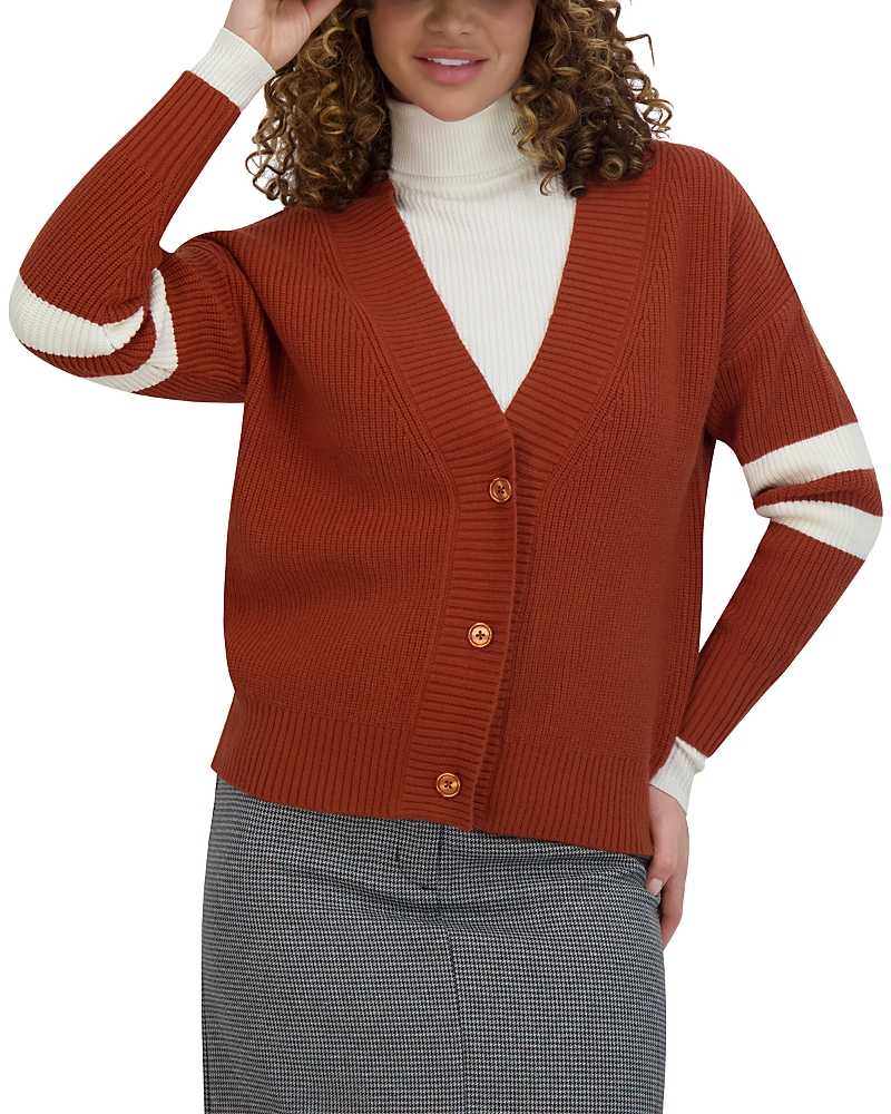 Point Chunky Knit Oversized Sweater In Brown
