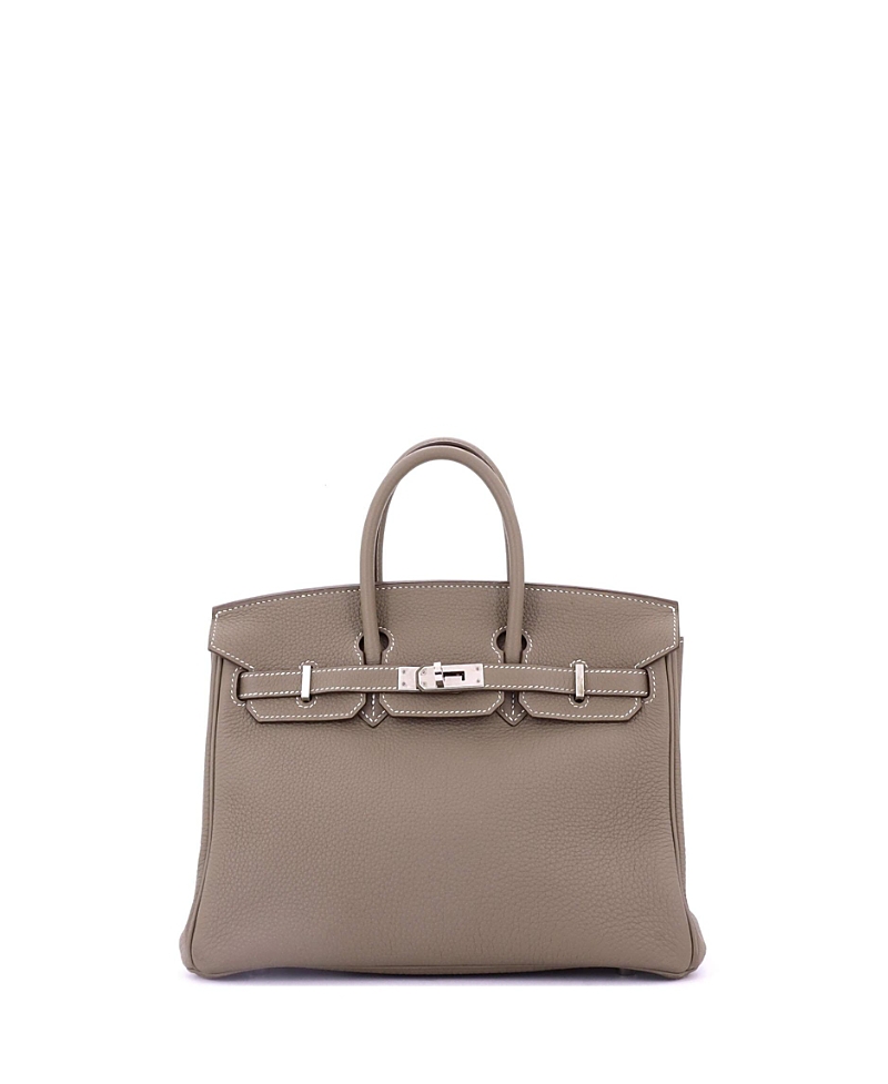 Pre-owned Pre-owned Hermes Hermes Birkin 25 Handbag Grey Togo With Palladium Hardware In Brown