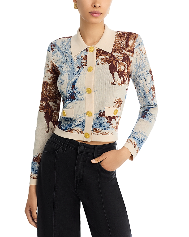 L’Agence Osiris Jacquard Collared Cardigan