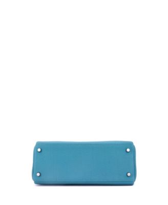 Kelly 28 Handbag Blue Togo with Palladium Hardware