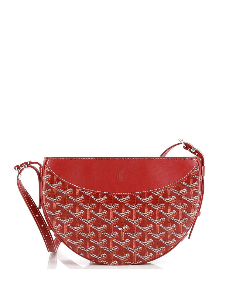 Pre-owned Pre-owned Goyard Goyard Hirondelle Shoulder Bag Coated Canvas And Leather In Red