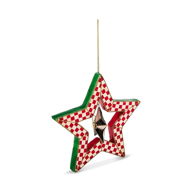 Mackenzie-childs Capiz Check It Out Star Ornament In Multi