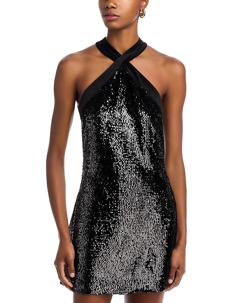Simkhai Isla Halter Neck Sequin Mini Dress