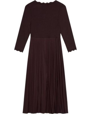 Women's Scallop Trim Midi Dress