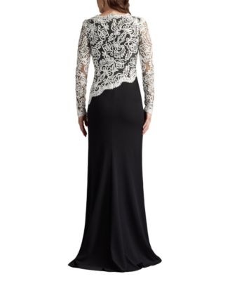 Randall Embroidered Crepe Gown