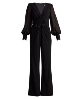 Sahana Bishop Sleeve Plunge Jumpsuit