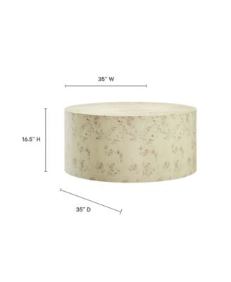 Cosmos 35" Round Burl Wood Coffee Table