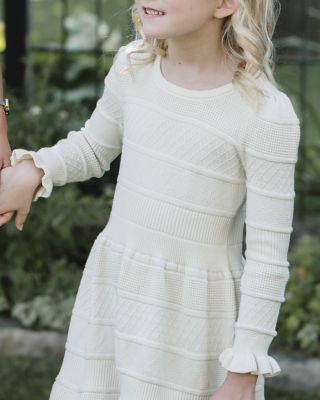 Girls' Organic Long Sleeve Ruffle Cuff Sweater Dress - Little Kid, Big Kid