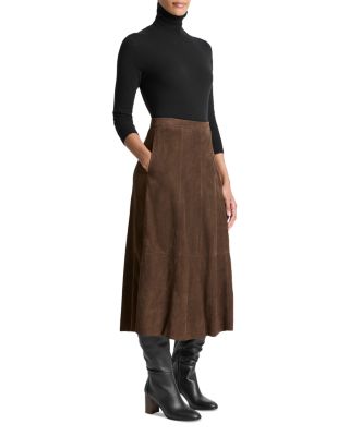 Flared Leather Skirt