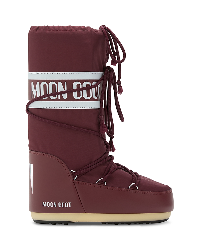 Moon Boot Icon Padded Nylon Mid-calf Snow Boots In Burgundy