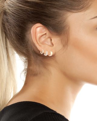 Faux Pearl Trio Huggie Earring Set