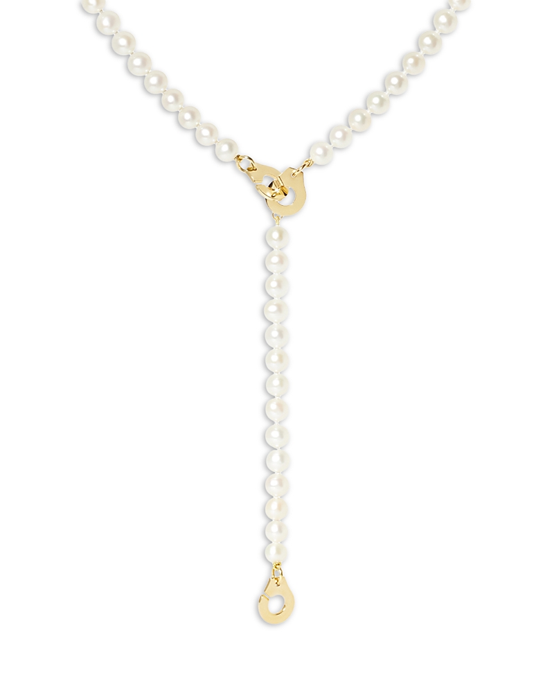 Dinh Van 18K Yellow Gold Menottes Dinh Van Freshwater Pearl Lariat Necklace, 19.37