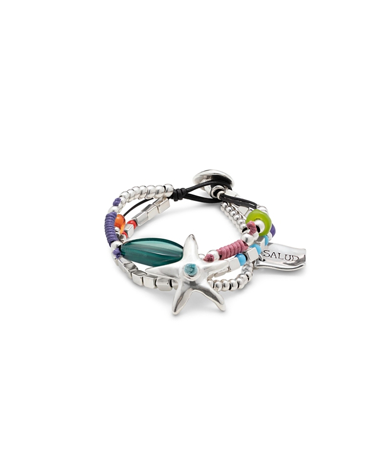 Unode50 Silver-plated Beaded Bracelet With Beads And A Star In Multi