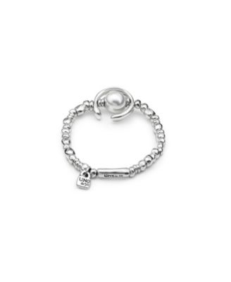  Sterling Silver Plated Beaded With A Pearl Bracelet