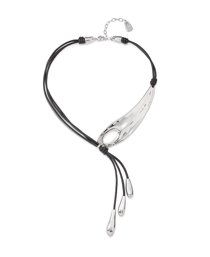 Unode50 18k Gold And Silver Short Adjustable Latigo Necklaces In Metallic