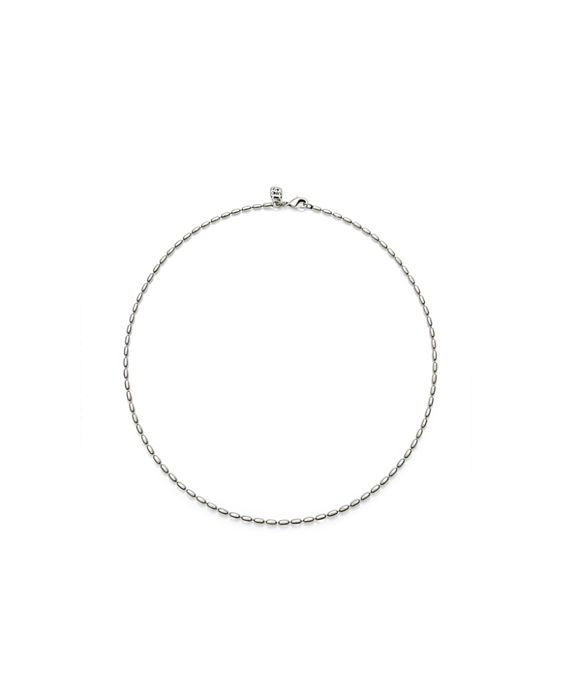 Unode50 Sterling Silver-plated Chain With Thin Oval Links And Carabiner Clasp In Metallic