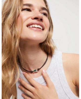  Crystal Leather Necklace