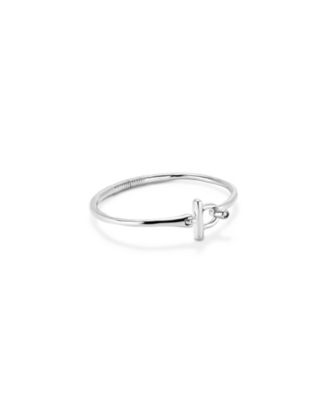 Unode50 Sterling Silver-Plated Bangle Bracelet with White Topaz
