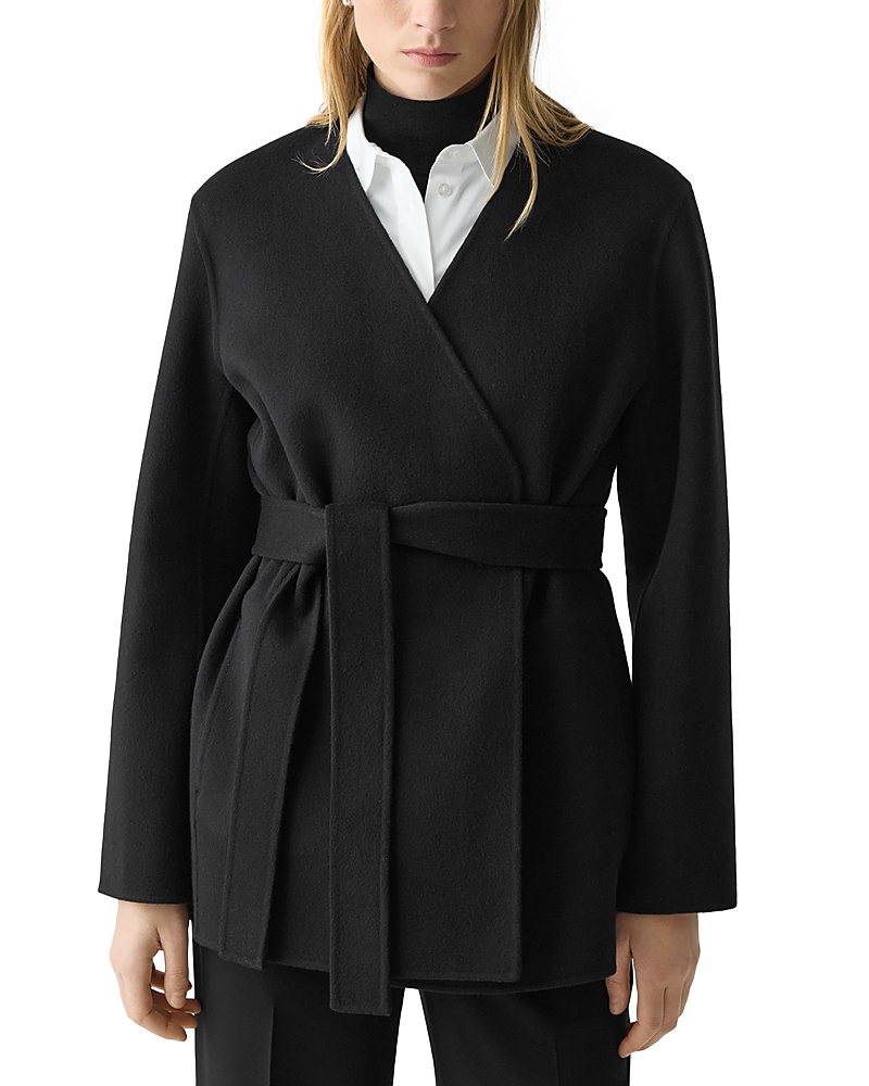Theory Wool & Cashmere Wrap Jacket In Black