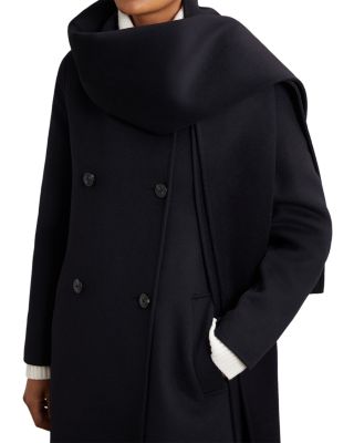 Wool Blend Long Scarf Blindseam Coat
