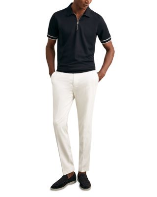 Textured Zip Polo Shirt