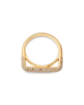 Diamond Pav&eacute; Square Stack Band in 14K Gold, 0.6 tcw