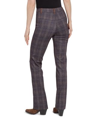 Pintuck Plaid Pont&amp;eacute; Pants