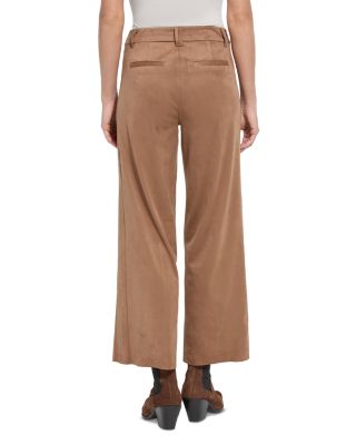 Vionette Faux Suede Wide Leg Pants