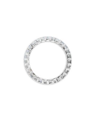 Diamond Emerald Cut Classic Eternity Band in 14K White Gold, 3.0 tcw