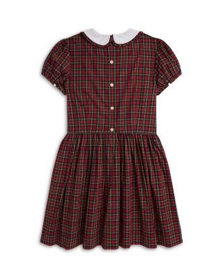 Girls' Plaid Ruffled Cotton Poplin Dress - Big Kid