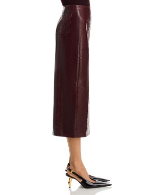 Valor of Venus Faux Leather Midi Skirt