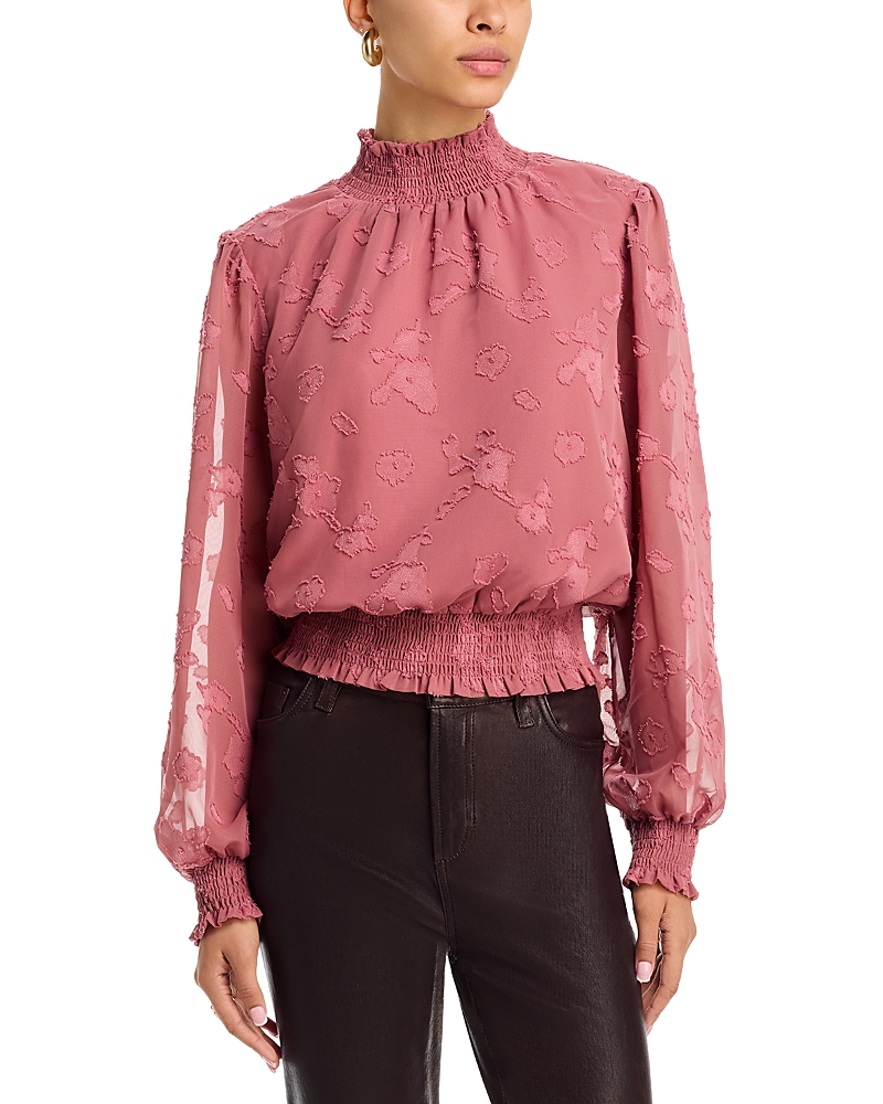 Lost And Wander Fable Charm Mock Neck Top In Pink