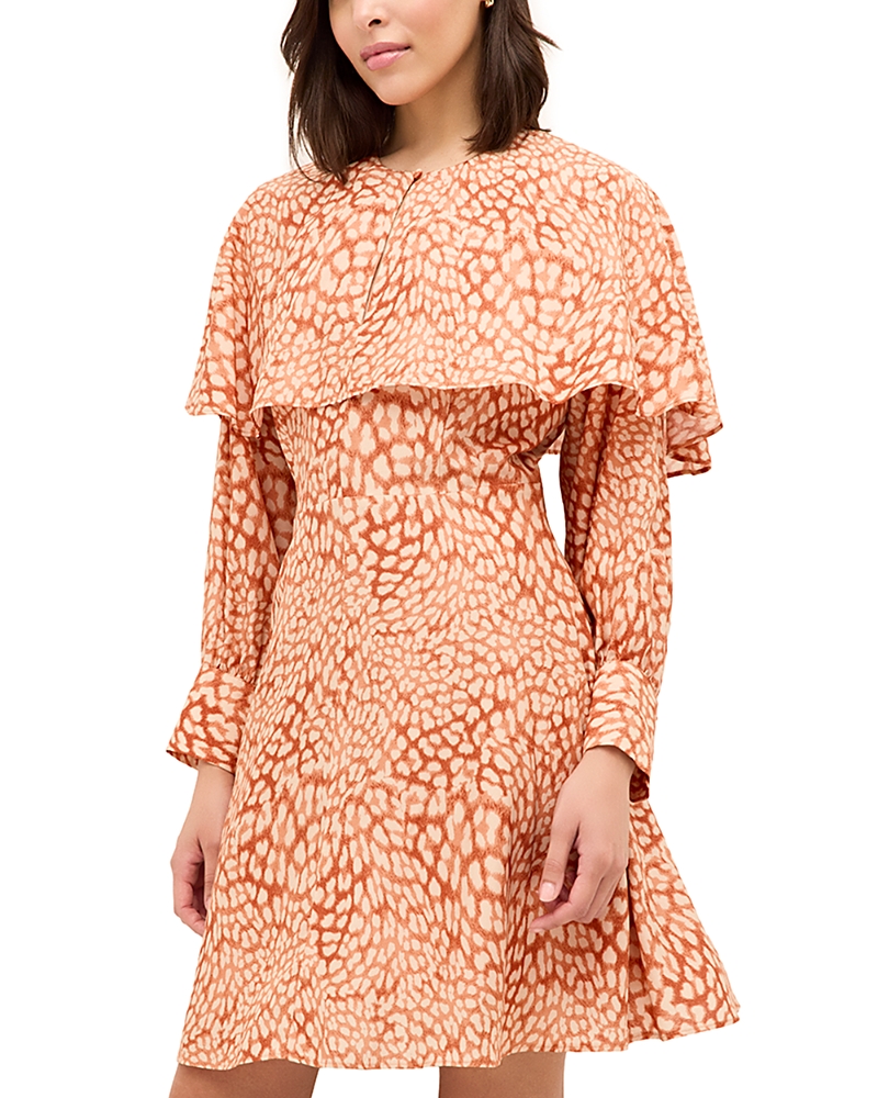 Marie Oliver Reeves Cape-neck Mini Dress In Orange