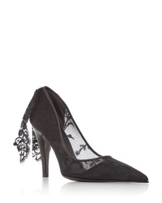 Women's Drape Lace Pointed Pumps
