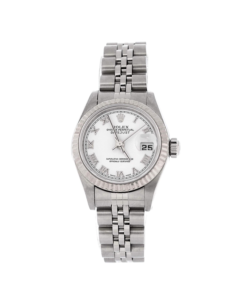 Pre-owned Pre-owned Rolex Rolex Oyster Perpetual Datejust Automatic Watch In Stainless Steel And White Gold 26mm