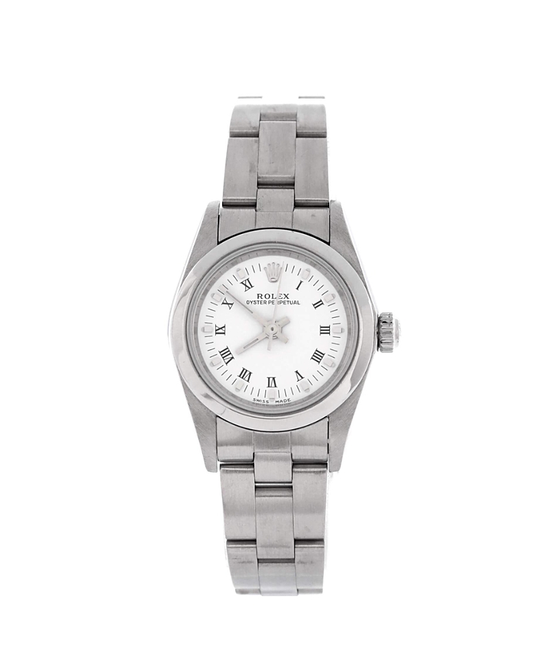 Pre-owned Pre-owned Rolex Rolex Oyster Perpetual Automatic Watch In Stainless Steel 24mm In White
