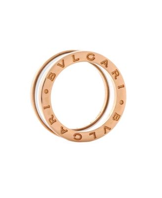  B.Zero1 Two Band Ring 18K Rose Gold and Ceramic