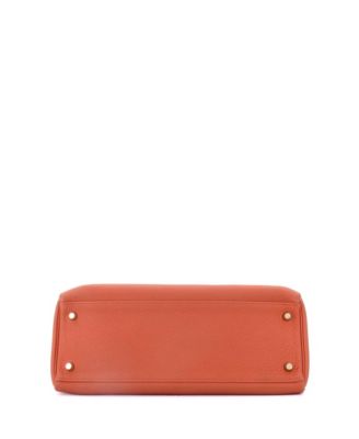 Kelly 32 Handbag Orange Togo with Gold Hardware