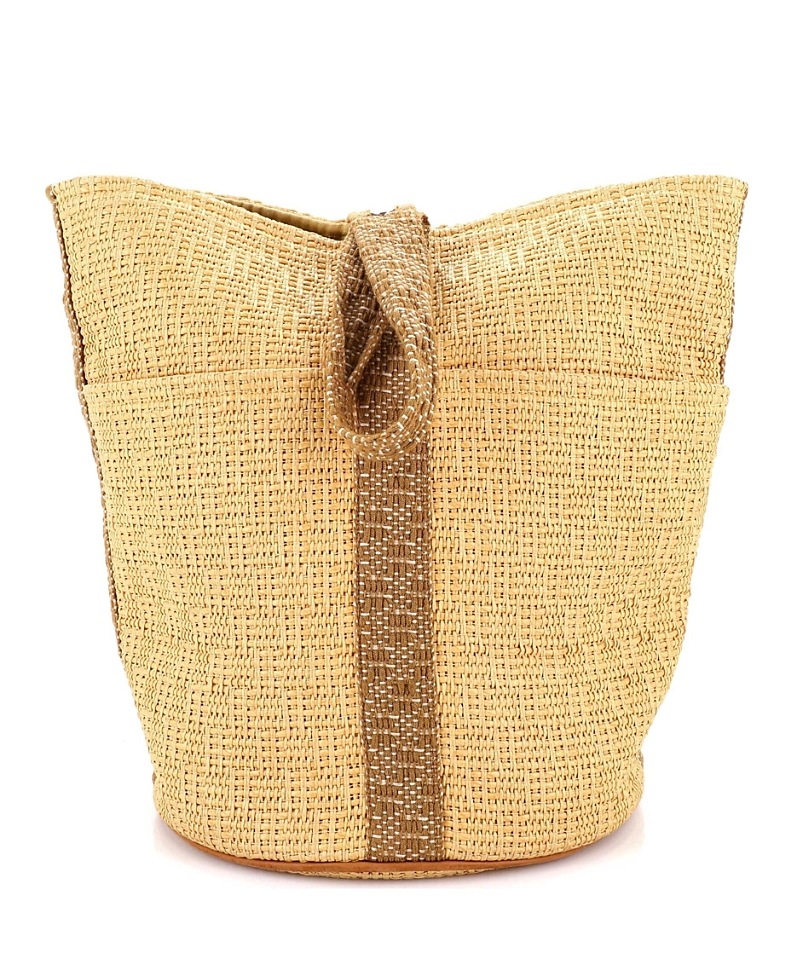 Pre-owned Pre-owned Hermes Hermes Gm Saxo Handbag Woven Straw In Brown