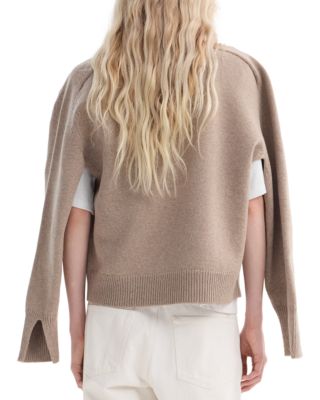 Wool Cashmere Sleeve Wrap Sweater