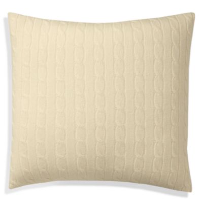 Cable-Knit Cashmere Throw Pillow, 18" x 18"