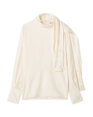 Foulard Silk Top with Scarf