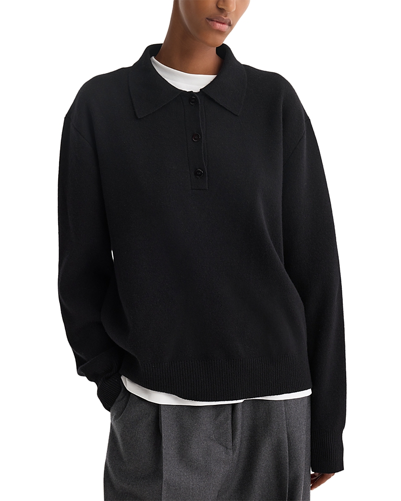 Rohe Wool Cashmere Compact Knitted Polo In Black